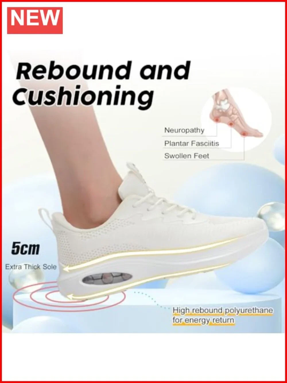 Wide Toe Box Sneakers Air Cushion Running Shoes Extra Wide Width Arch Support